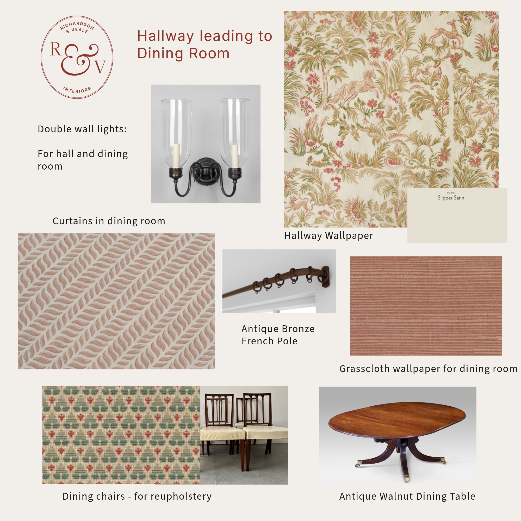 Hallway leading to Dining Room design scheme